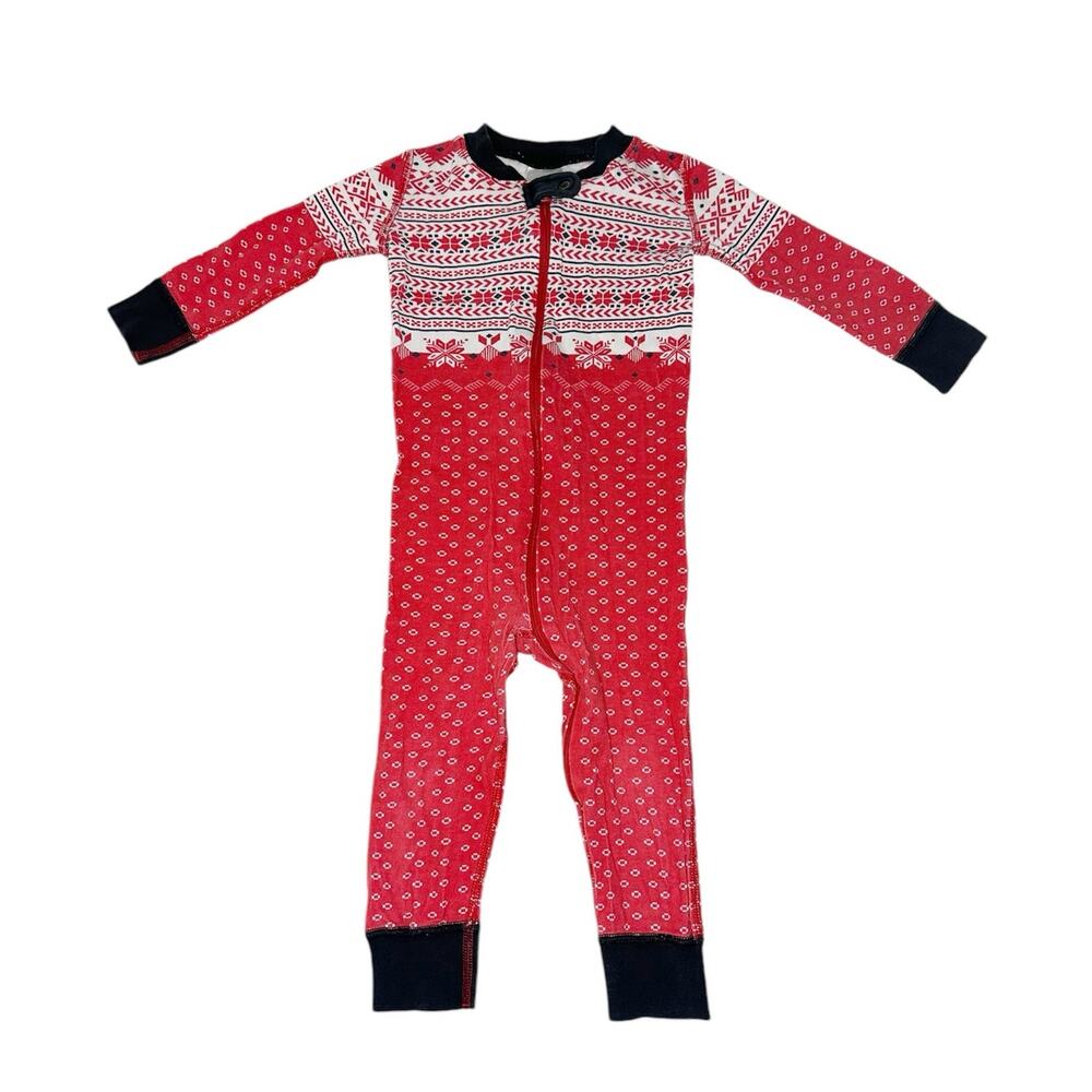 Hanna Andersson Fair Isle Print Baby Zip Sleeper Size 85cm (2)